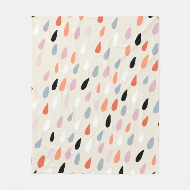 Seamless pattern with colourful hand drawdrops sta fleece blanket (Front)