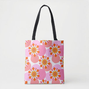 Seamless pattern with colourful mandalas. Bright t Tote Bag