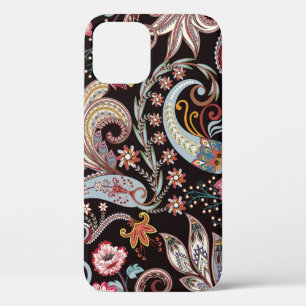 Seamless pattern with colourful paisley floral iPhone 12 case