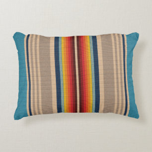 Seamless pattern with colourful serape stripes accent pillow
