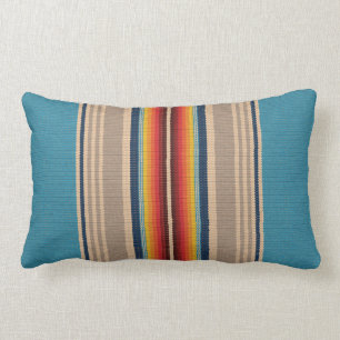 Seamless pattern with colourful serape stripes lumbar pillow