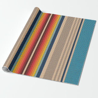 Seamless pattern with colourful serape stripes wrapping paper