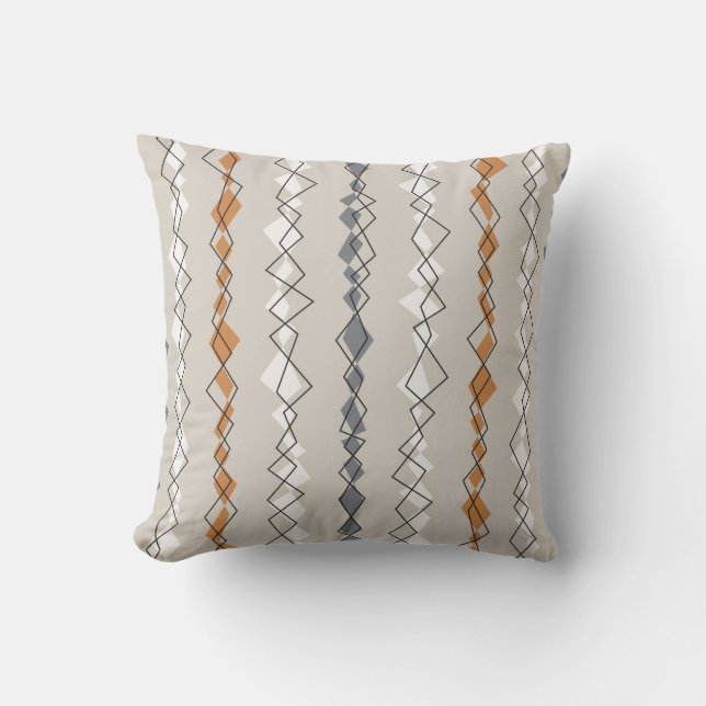 Seamless pattern with colourful stripes throw pillow (Front)