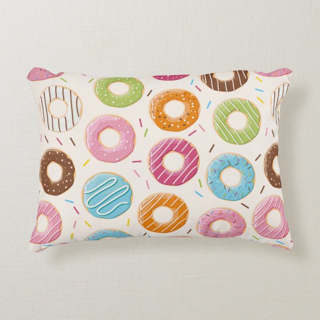 Seamless pattern with colourful tasty glossy dough accent pillow (Front)