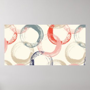 Seamless pattern with colourful watercolor circles poster
