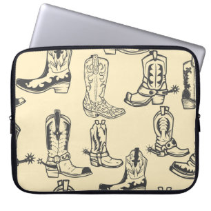 Seamless pattern with cowboy boots. cowboy,cowgirl laptop sleeve