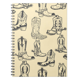 Seamless pattern with cowboy boots. cowboy,cowgirl notebook