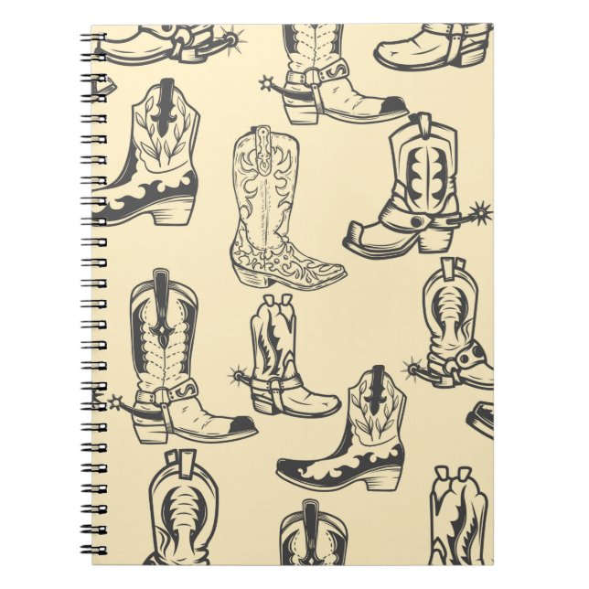 Seamless pattern with cowboy boots. cowboy,cowgirl notebook (Front)