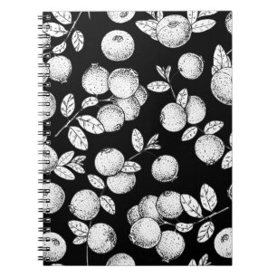 Seamless pattern with cranberry. Hand drawn sketch Notebook