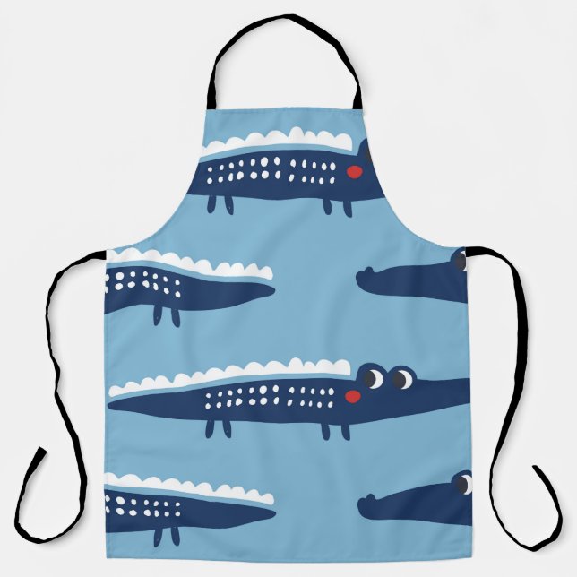 Seamless pattern with crocodiles apron (Front)