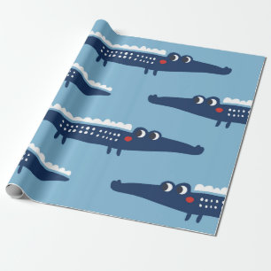 Seamless pattern with crocodiles wrapping paper