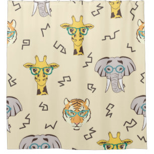 Seamless pattern with cute african animals: giraff