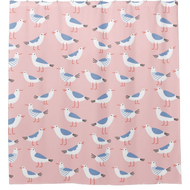 Seamless pattern with cute cartoon seagulls (Front)