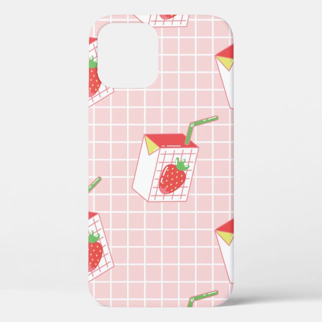 Seamless pattern with cute cartoon strawberry milk Case-Mate iPhone case (Back)