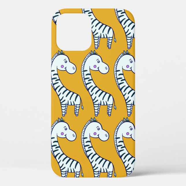 Seamless pattern with cute cartoon zebras yellow b Case-Mate iPhone case (Back)