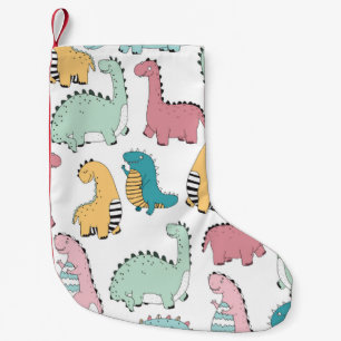 seamless pattern with cute colored, bright, pink,  small christmas stocking