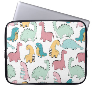 seamless pattern with cute coloured, bright, pink, laptop sleeve