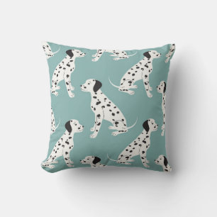 Seamless pattern with cute dalmatian throw pillow