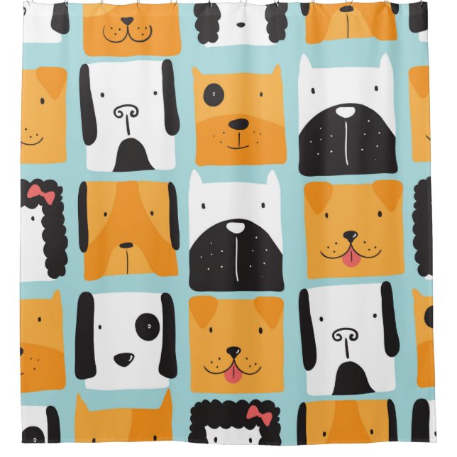 Seamless pattern with cute dogs.  (Front)