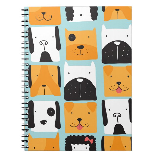 Seamless pattern with cute dogs.  notebook (Front)