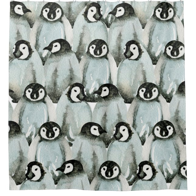Seamless pattern with cute penguins (Front)