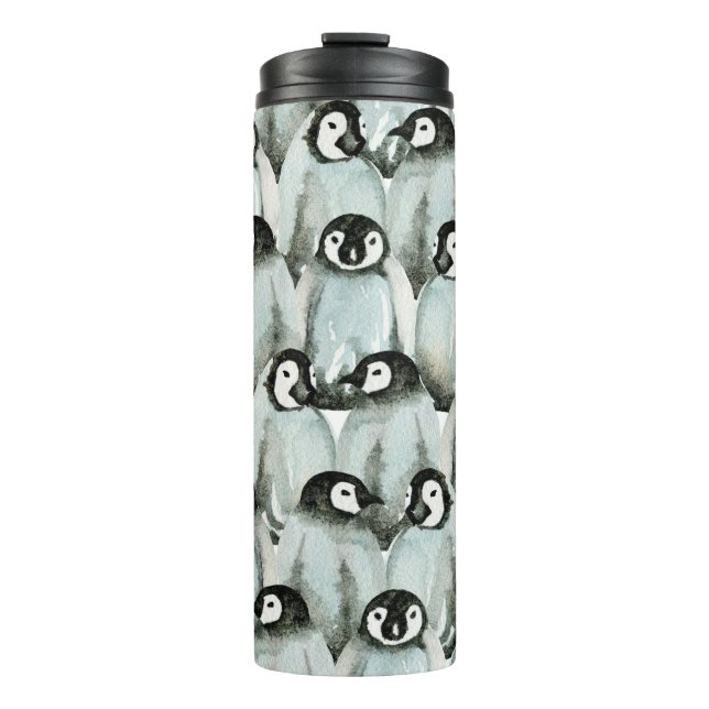 Seamless pattern with cute penguins thermal tumbler (Front)