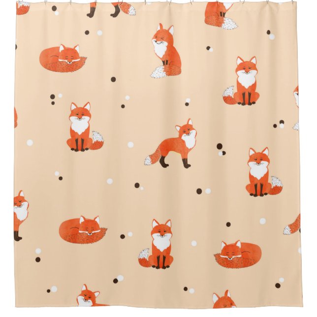 Seamless pattern with cute watercolor foxes. Vinta (Front)