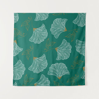 Seamless pattern with decorative flowers tapestry