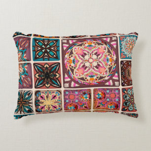 Seamless pattern with decorative mandalas. Vintage Accent Pillow
