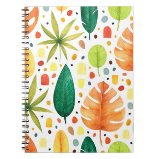 Seamless pattern with decorative tropical plants. notebook