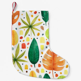 Seamless pattern with decorative tropical plants. small christmas stocking