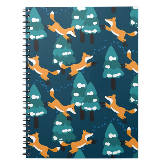 Seamless pattern with different cute foxes. notebook (Front)