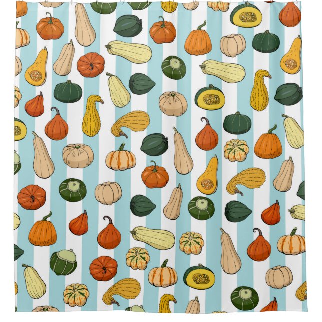 Seamless pattern with different hand drawn squashe (Front)