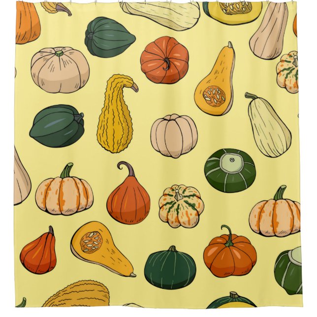 Seamless pattern with different hand drawn squashe (Front)