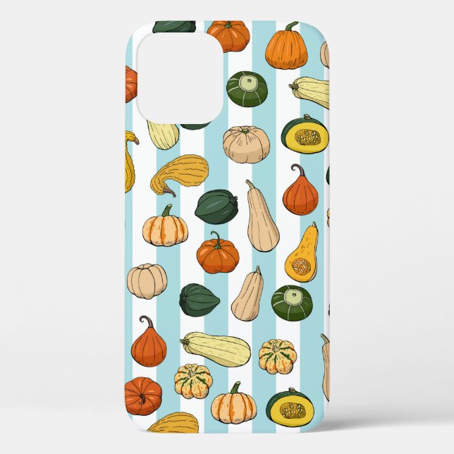 Seamless pattern with different hand drawn squashe Case-Mate iPhone case (Back)