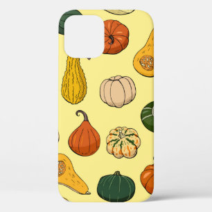 Seamless pattern with different hand drawn squashe iPhone 12 case