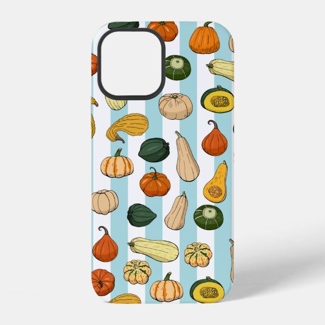 Seamless pattern with different hand drawn squashe iPhone case (Back)