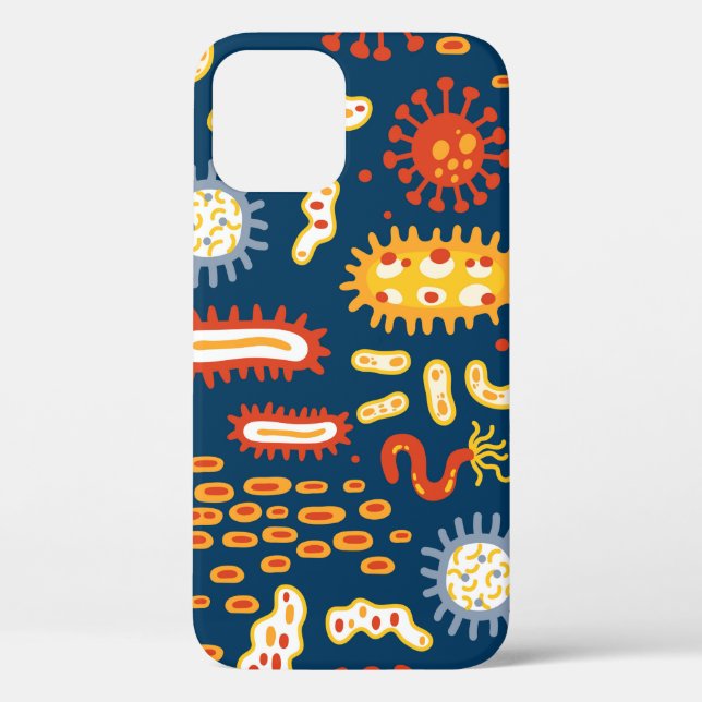 Seamless pattern with different kinds of microorga Case-Mate iPhone case (Back)
