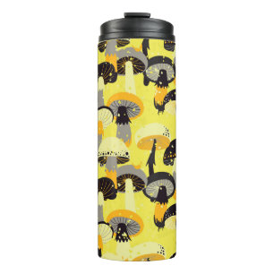 Seamless pattern with different mushrooms. thermal tumbler
