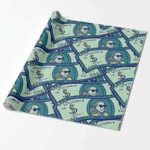 seamless pattern with dollars banknotes wrapping paper