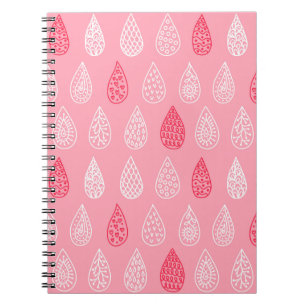 Seamless pattern with doodle water drops notebook