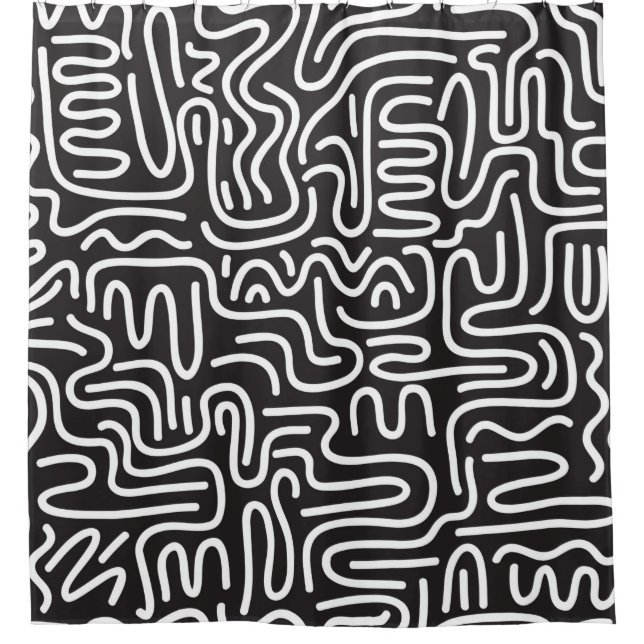Seamless pattern with doodle wavy lines in retro s (Front)