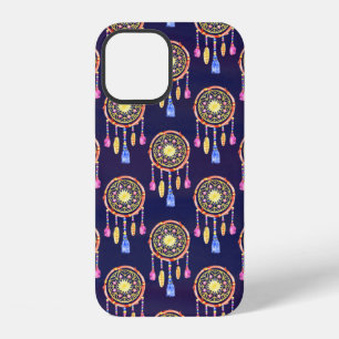 Seamless pattern with dreamcatchers, hand drawn in iPhone 12 case