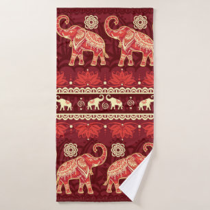 Seamless pattern with elephants bath towel