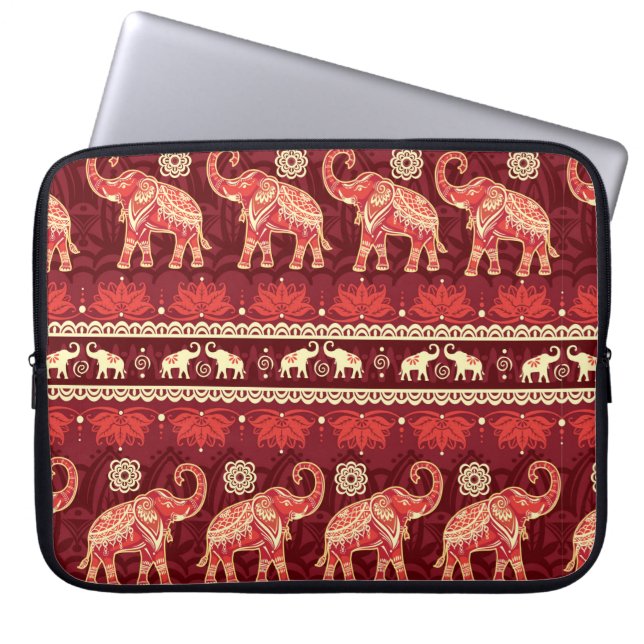 Seamless pattern with elephants  laptop sleeve (Front)