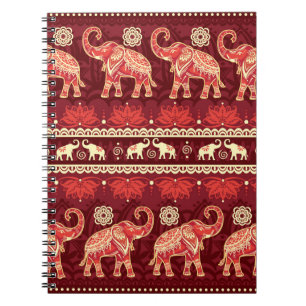 Seamless pattern with elephants  notebook