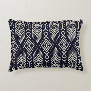 Seamless pattern with embroidery. Ikat Fabric. Eth Accent Pillow
