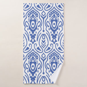 Seamless pattern with embroidery. Ikat Fabric. Eth Bath Towel