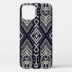 Seamless pattern with embroidery. Ikat Fabric. Eth iPhone 12 Case
