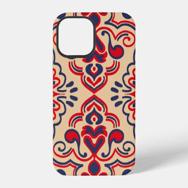 Seamless pattern with embroidery. Ikat Fabric. Eth iPhone Case (Back)